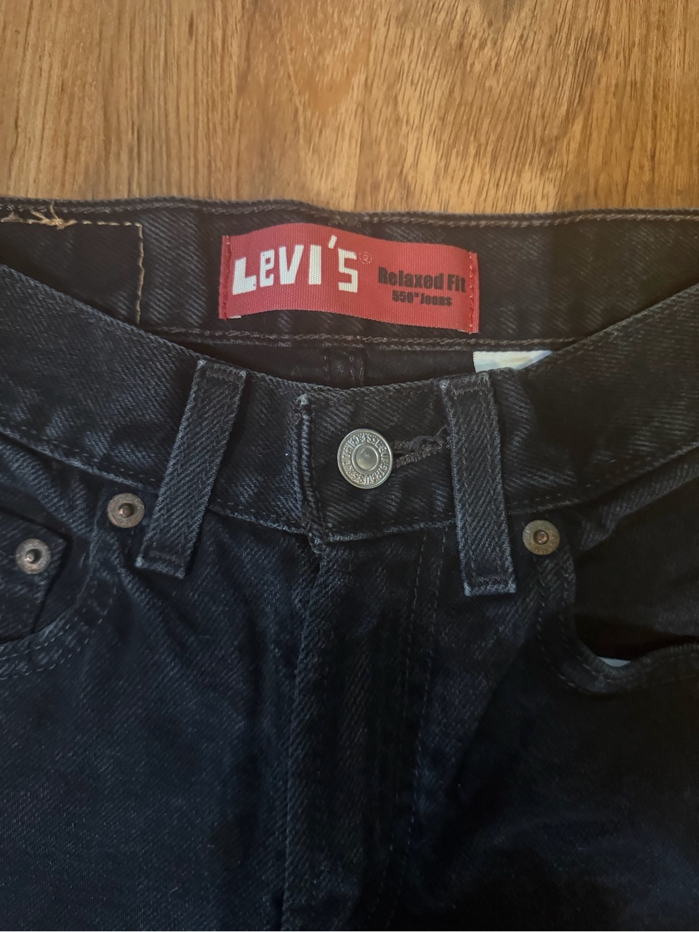 Vintage Levi 550 Relaxed Fit Kids Black Denim Jeans Boys Size 12 100% Cotton - Picture 4 of 13